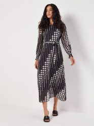 Apricot Sukienka w kolorze biało-ciemnofioletowym rozmiar: XS. Różowe sukienki damskie Apricot, xs, bez wzorów, z tkaniny, bez kołnierzyka, bez ramiączek, maxi. Za 69.75 zł.