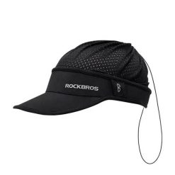 Sportowa czapka z daszkiem unisex Rockbros 18230003001 czarna. Czarne czapki męskie ROCKBROS, bez wzorów, z materiału, sportowe. Za 64.00 zł.