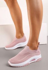 Różowe Casualowe Buty Sportowe na Grubszej Podeszwie Ozdobione Perforacją Fiovena. Czerwone buty sportowe na co dzień damskie Renee, bez wzorów, z jeansu. Za 39.99 zł.