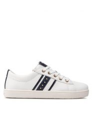 Geox Sneakersy J Kathe G. F J16EUF 00085 C0899 M Biały. Białe buty sportowe dziewczęce Geox, bez wzorów, ze skóry, bez zapięcia. Za 189.99 zł.