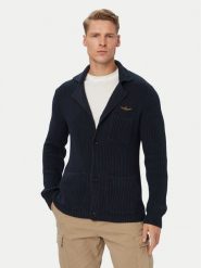 Aeronautica Militare Kardigan 262MA1666UL00409 Granatowy Regular Fit. Niebieskie kardigany męskie AERONAUTICA MILITARE, l, bez wzorów, z bawełny, bez kołnierzyka. Za 799.99 zł.