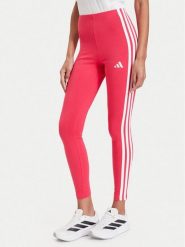 Adidas Legginsy Essentials 3-Stripes KT1289 Różowy Slim Fit. Czerwone legginsy damskie Adidas, m, bez wzorów, z bawełny. Za 129.99 zł.
