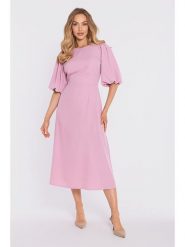 Made of emotion Sukienka w kolorze jasnoróżowym rozmiar: M. Różowe sukienki damskie Made Of Emotion, m, bez wzorów, bez kołnierzyka, bez ramiączek, midi. Za 312.99 zł.