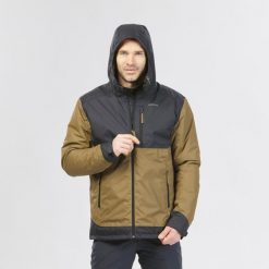 Kurtka turystyczna męska zimowa Quechua SH500 -10°C wodoodporna. Brązowe kurtki męskie QUECHUA, na zimę, m, bez wzorów, sportowe, bez kaptura. Za 199.99 zł.
