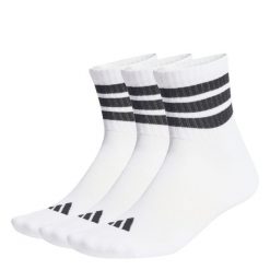 Skarpety 3 Stripes Cushioned Sportswear Mid Cut Socks 3 Pair Pack. Białe skarpetki damskie Adidas, bez wzorów. Za 59.95 zł.