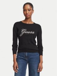 Guess Sweter W6BR53 Z1454 Czarny Regular Fit. Czarne swetry klasyczne damskie Guess, xl, z wiskozy, bez kołnierzyka. Za 344.99 zł.