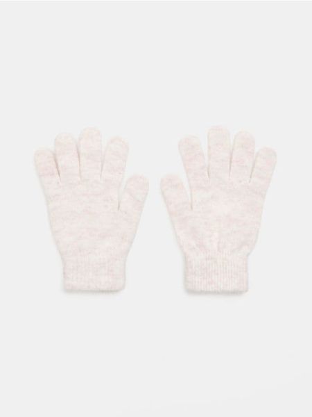 Rękawiczki z domieszką wełny - kremowy. Białe rękawiczki damskie Sinsay, bez wzorów, z wełny. Za 9.99 zł.