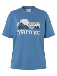 Marmot Koszulka "Coastal" w kolorze niebieskim rozmiar: S. Niebieskie bluzki damskie Marmot, s, bez wzorów, z materiału, bez kołnierzyka, bez ramiączek. Za 92.21 zł.