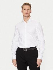 Calvin Klein Koszula K10K113851 Biały Slim Fit. Białe koszule męskie CALVIN KLEIN, m, bez wzorów, z bawełny, bez kołnierzyka, bez ramiączek. Za 219.99 zł.