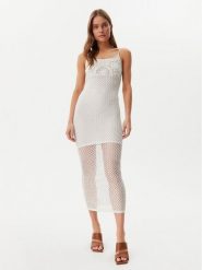 Guess Sukienka letnia E5GK07 Z3N30 Biały Regular Fit. Białe sukienki damskie Guess, na lato, s, z aplikacjami, z syntetyku, bez kołnierzyka, bez ramiączek. Za 229.99 zł.