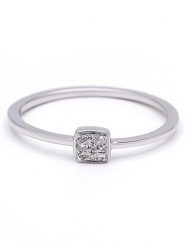 Maison héritage PARIS Złoty pierścionek "Carré de lumière" z diamentami rozmiar: 52. Szare pierścionki damskie maison héritage PARIS, z diamentem, złote. Za 1,304.99 zł.