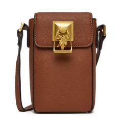 Torebka U.S. Polo Assn. Brązowe listonoszki damskie U.S. Polo Assn., bez wzorów, bez dodatków. Za 259.99 zł.