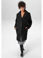 Aniston Płaszcz pluszowy w kolorze czarnym rozmiar: 48. Czarne płaszcze damskie Aniston, bez wzorów, z puchu. Za 148.26 zł.