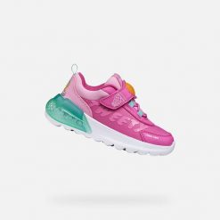 Buty GEOX J ACTIVART ILLUMINUS Rose. Czerwone obuwie treningowe damskie Geox, na fitness i siłownię. Za 233.99 zł.