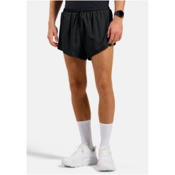 Spodenki męskie Odlo Split short ZEROWEIGHT 3 INCH. Czarne szorty męskie Odlo, na lato, bez wzorów, z elastanu. Za 239.99 zł.