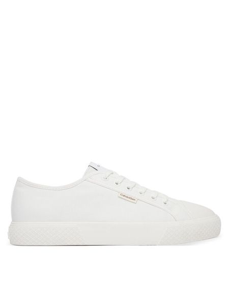Calvin Klein Trampki Vulc Laceup Cv HM0HM02121 Biały. Białe klapki damskie CALVIN KLEIN, bez wzorów, z materiału, bez zapięcia. Za 199.99 zł.