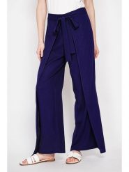 ASSUILI Lniane spodnie w kolorze granatowym rozmiar: 40. Niebieskie spodnie materiałowe damskie Assuili, bez wzorów, ze lnu. Za 121.99 zł.