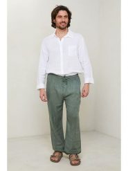 Lin Passion Spodnie w kolorze zielonym rozmiar: XL/XXL. Zielone spodnie materiałowe męskie Lin Passion, bez wzorów, z bawełny. Za 150.02 zł.