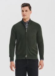 PAKO LORENTE - Zielony rozpinany sweter męski. Zielone kardigany męskie Pako Lorente, na jesień, l, bez wzorów, z poliamidu, bez kołnierzyka. Za 199.99 zł.