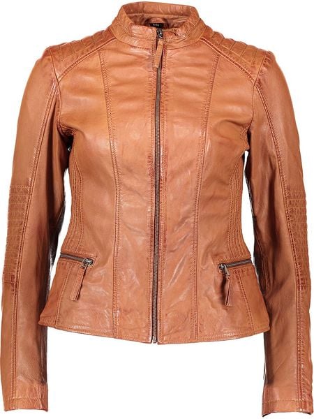 7eleven Skórzana kurtka "Fran" w kolorze karmelowym rozmiar: XL. Brązowe kurtki damskie 7eleven, xl, bez wzorów, z materiału, bez kaptura. Za 351.59 zł.