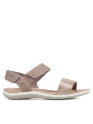Geox Sandały D Sandal Vega D02R6F 09ACF C5004 Brązowy. Brązowe sandały damskie Geox, bez wzorów, ze skóry, bez obcasa, na płaskiej podeszwie. Za 279.99 zł.