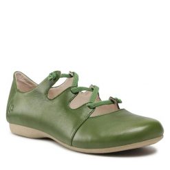 Półbuty Josef Seibel. Zielone półbuty damskie Josef Seibel, bez wzorów, bez obcasa, na płaskiej podeszwie. Za 389.99 zł.