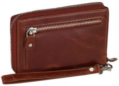 Etui-portfel na karty ze skóry naturalnej N165-CC brązowy. Brązowe portfele męskie inny, bez wzorów, ze skóry. Za 86.00 zł.