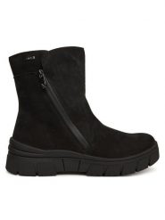 Caprice Botki 9-26437-41 Czarny. Czarne botki damskie Caprice, z nubiku, bez obcasa, na płaskiej podeszwie, bez zapięcia. Za 489.99 zł.