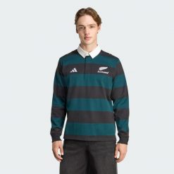 Koszulka polo All Blacks Heritage. Czarne koszulki polo męskie Adidas, xl, z bawełny, bez ramiączek. Za 299.00 zł.