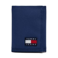 Portfel Tommy Jeans. Niebieskie portfele męskie Tommy Jeans, bez wzorów, z jeansu. Za 139.99 zł.