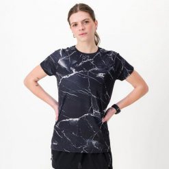 Koszulka damska do biegania i trailu, ekologiczna i oddychająca TERRARUN. Czarne t-shirty damskie BODYCROSS, s, bez wzorów, z dzianiny, bez kołnierzyka. Za 292.99 zł.