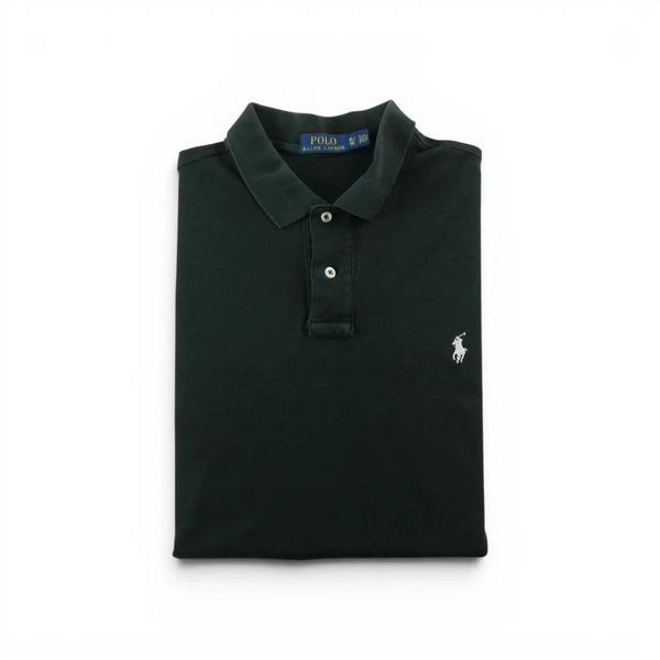 Second life - Koszulka Polo Ralph Lauren męska z krótkim rękawem - Stan dobry. Czarne koszulki polo męskie Ralph Lauren, m, bez wzorów, bez ramiączek. Za 106.46 zł.