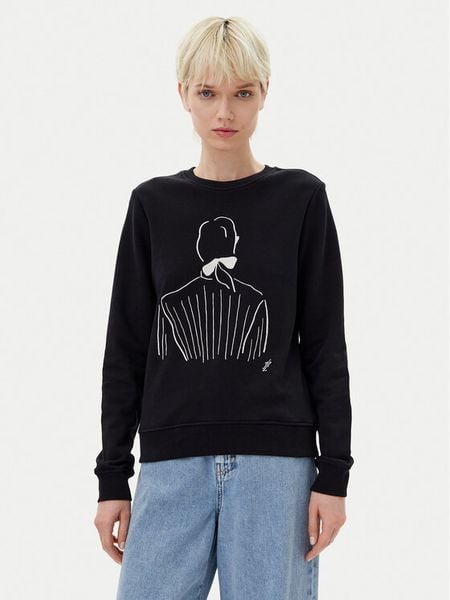 KARL LAGERFELD Bluza A2W20056 Czarny Regular Fit. Czarne bluzy bez kaptura damskie Karl Lagerfeld, s, z bawełny. Za 649.99 zł.