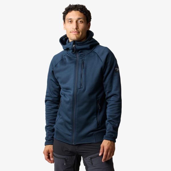 Bluza polarowa turystyka męska Swedemount Lofoten Tech Stretch Hood. Niebieskie bluzy bez kaptura męskie SWEDEMOUNT, m, z materiału. Za 260.00 zł.