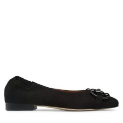 Baleriny R.Polański. Czarne baleriny damskie R.Polański, bez wzorów, bez obcasa. Za 439.99 zł.