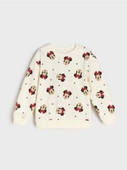 Bluza Minnie Mouse - kremowy. Białe bluzy i bluzki niemowlęce Sinsay, bez wzorów, bez ramiączek, bez kaptura. Za 15.99 zł.