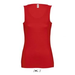 Damski tank top Sol's Jane. Czerwone topy damskie SOL'S, s, bez wzorów, z bawełny, bez kołnierzyka. W wyprzedaży za 31.50 zł.