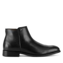 Botki GINO ROSSI. Czarne buty zimowe męskie Gino Rossi, bez zapięcia. Za 359.99 zł.