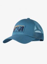 Czapka z daszkiem Buff Explore Trucker Cap - nidus blue L-XL. Niebieskie czapki męskie Buff, bez wzorów, z bawełny. Za 139.99 zł.