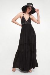 Sukienka maxi TWINSET U&B. Sukienki damskie Twinset U&B, s, bez wzorów, bez kołnierzyka, bez ramiączek, maxi. W wyprzedaży za 951.30 zł.