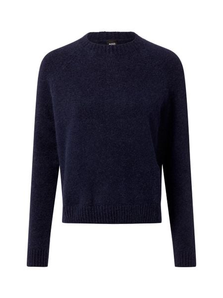 BOSS Sweter z dodatkiem alpaki Kobiety Wełna niebieski, M. Niebieskie swetry klasyczne damskie Boss, m, z dzianiny, bez kołnierzyka. Za 549.95 zł.