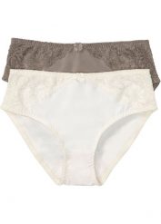 Figi maxi z koronką (2 pary). Czerwone figi damskie bonprix, bez wzorów, z koronki. Za 69.99 zł.