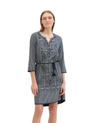 Tom Tailor Sukienka w kolorze granatowo-białym rozmiar: 36. Białe sukienki damskie Tom Tailor, bez wzorów, z tkaniny, bez kołnierzyka, bez ramiączek, mini. Za 91.99 zł.