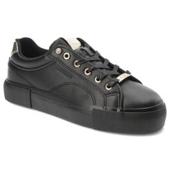 Czarne Sneakersy Big Star Sportowe Obuwie Damskie. Czarne buty sportowe na co dzień damskie Big Star, bez wzorów, ze skóry ekologicznej. Za 149.00 zł.