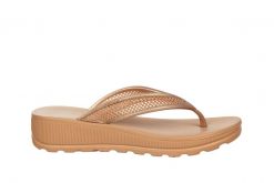 Japonki Azaleia Angelica Glitter Brown Rose, Beżowy, Tworzywo - 39. Brązowe klapki damskie Azaleia, bez wzorów, z tworzywa sztucznego, bez obcasa. W wyprzedaży za 112.49 zł.