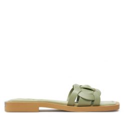 Klapki HOFF. Zielone klapki damskie HOFF, bez wzorów, bez obcasa. Za 209.99 zł.