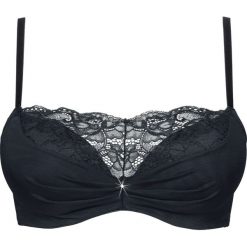 "Biustonosz ""push up"" na fiszbinach". Czarne biustonosze bonprix, bez wzorów. Za 77.99 zł.