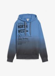 Bluza z kapturem z czystej bawełny. Niebieskie bluzy z kapturem męskie bonprix, m, z bawełny. Za 149.99 zł.