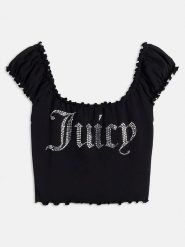 Juicy Couture Top w kolorze czarnym rozmiar: XL. Czarne topy damskie Juicy Couture, xl, bez wzorów, bez kołnierzyka. Za 86.99 zł.