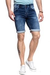 SPODENKI MĘSKIE MUSTANG Chicago Short DENIM BLUE 1007113 5000 683. Niebieskie szorty męskie Mustang, z denimu, bez kołnierzyka. Za 159.99 zł.